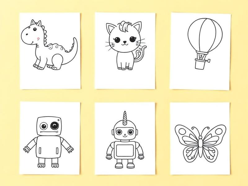 Grid of free printable coloring pages