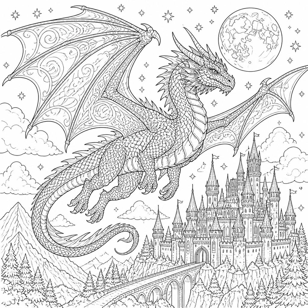 Dragon over Castle